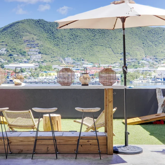 Rooftop terrace A107 vacation rental The Hills Résidence Simpson Bay Sint Maarten
